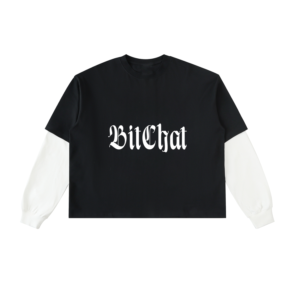 Degen BitChat Layered Contrast Sleeve Cotton T-Shirt