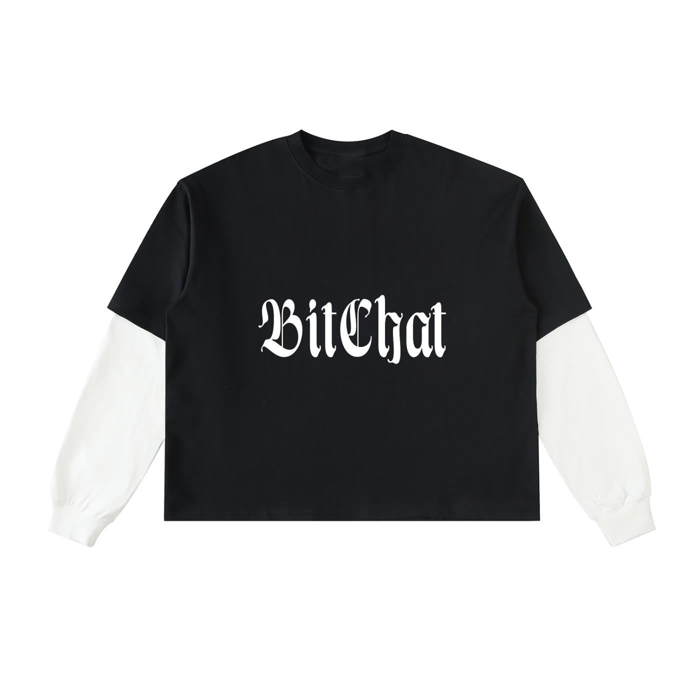 Degen BitChat Layered Contrast Sleeve Cotton T-Shirt