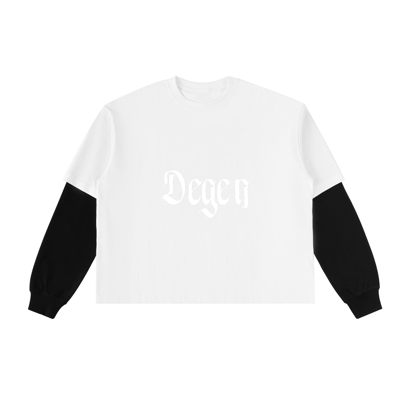 Degen Layered Contrast Sleeve Cotton T-Shirt