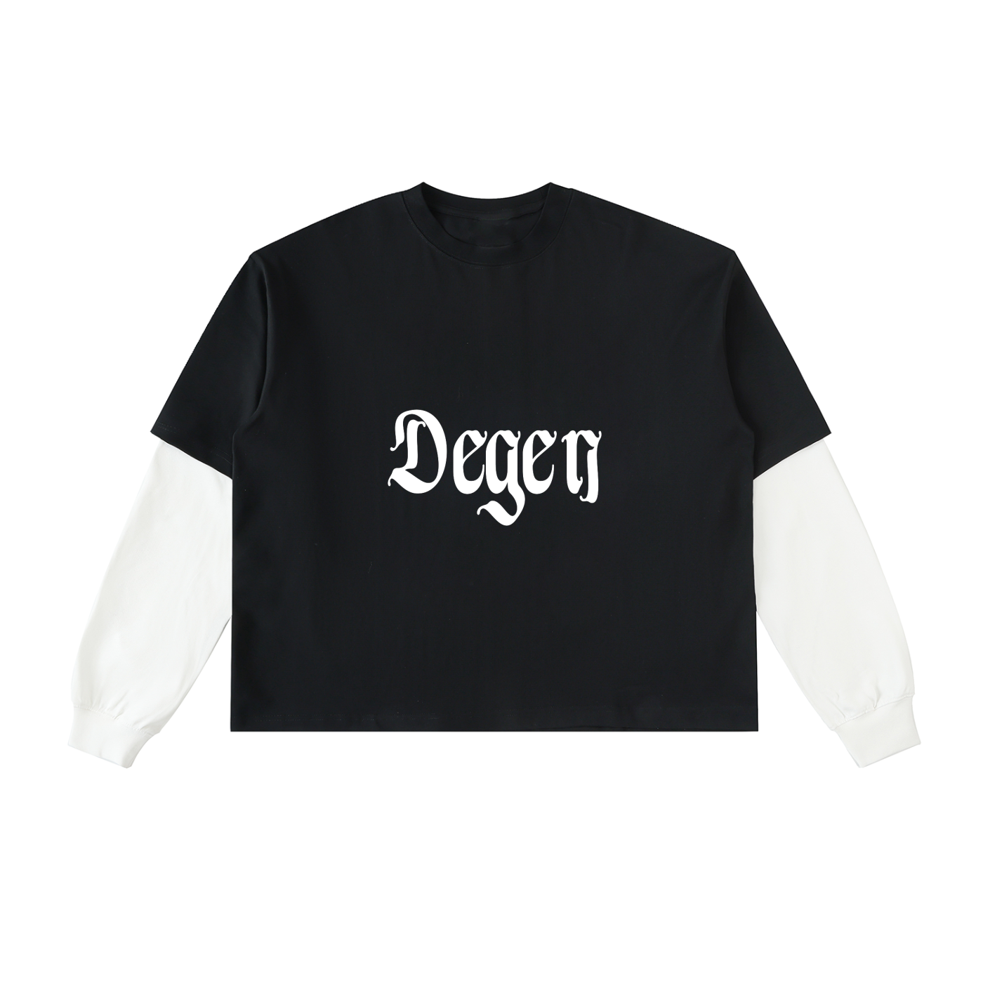 Degen Layered Contrast Sleeve Cotton T-Shirt