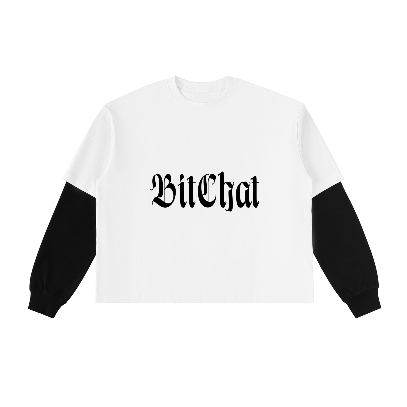 Degen BitChat Layered Contrast Sleeve Cotton T-Shirt