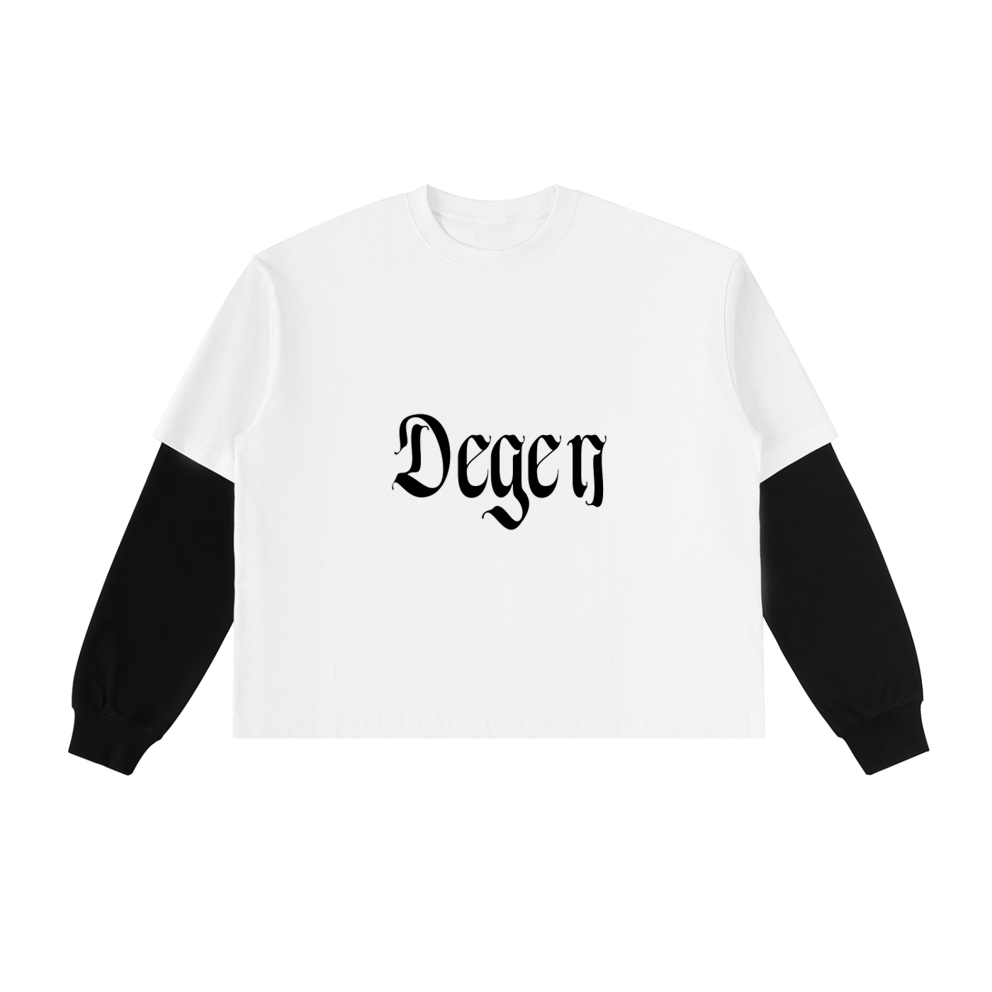 Degen Layered Contrast Sleeve Cotton T-Shirt