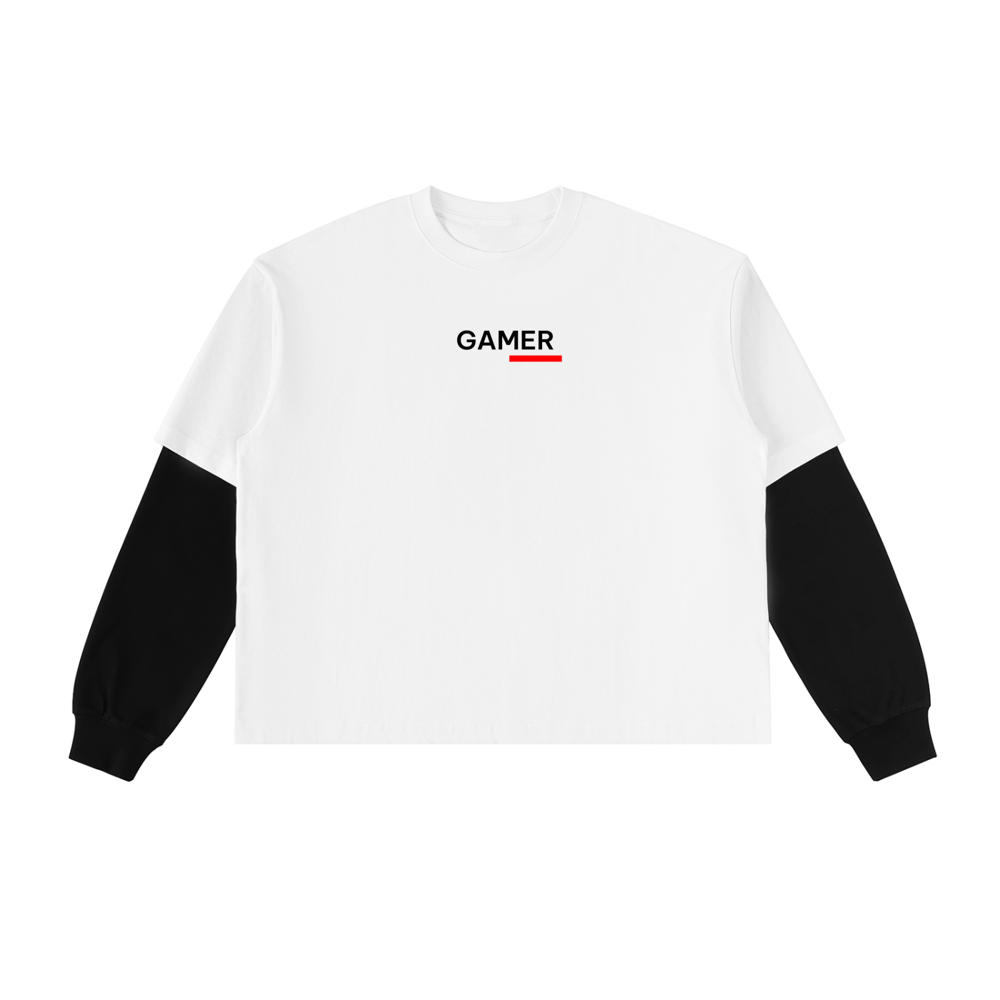 Born to be a Gamer - Layered Contrast Sleeve Gaming T-Shirt