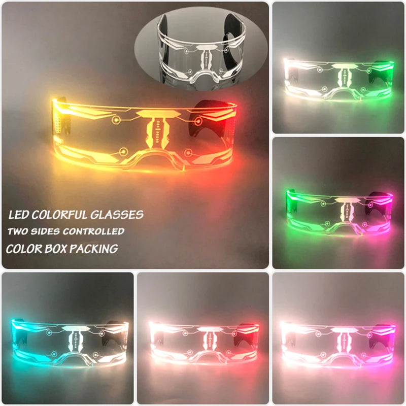 Cyberpunk LED Light-Up Glasses | Glow Rave & Party Eyewear