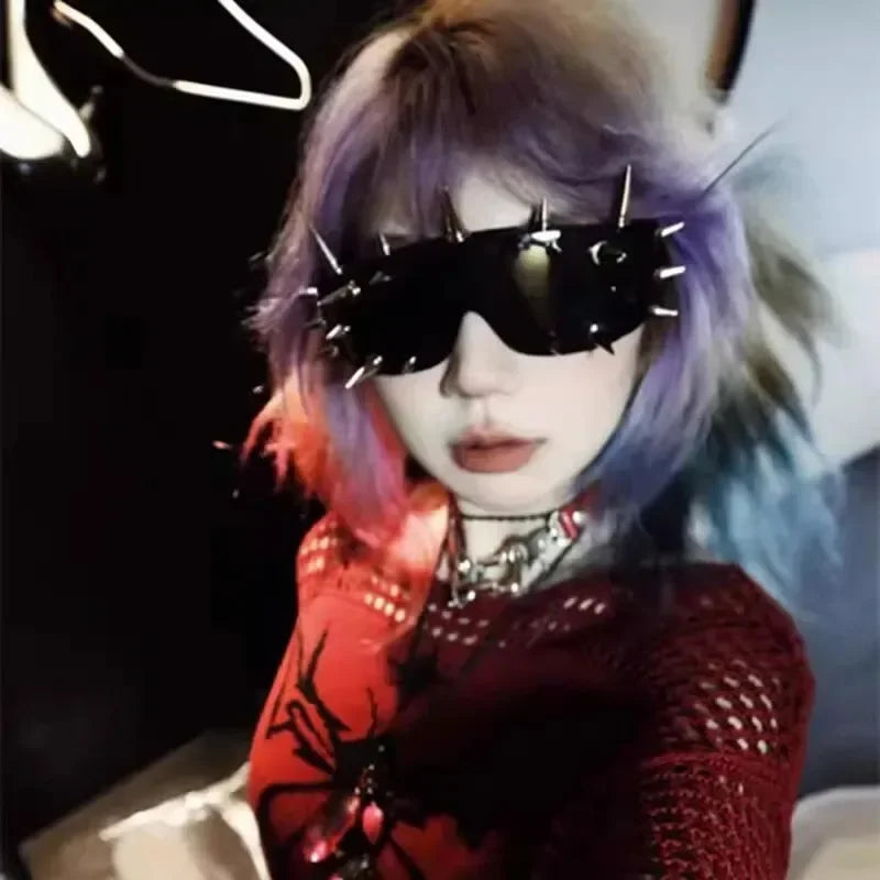 Cyberpunk Demon Rivet Spike Goggles | Punk Rock Sunglasses