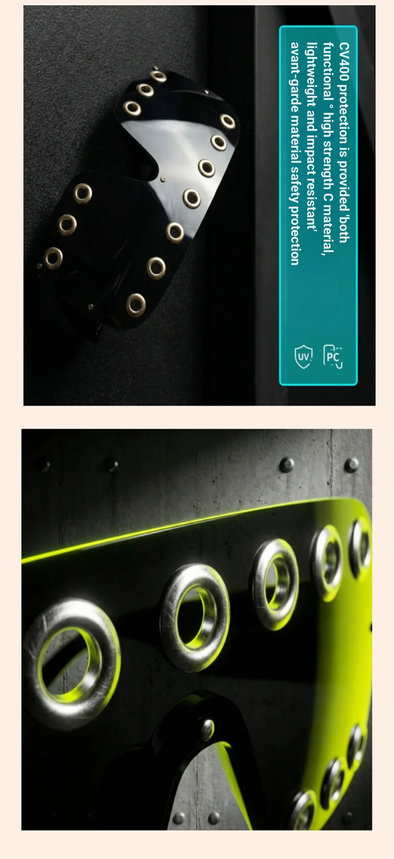 Cyberpunk Rectangle Studded Sunglasses | UV400 Party Eyewear