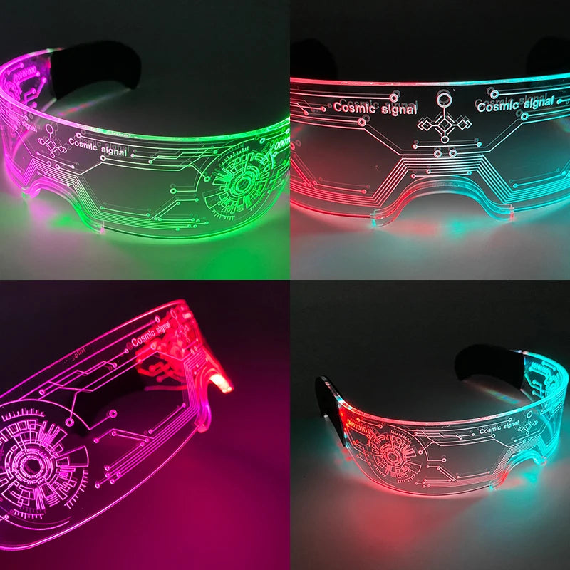 Cyberpunk LED Light-Up Glasses | Glow Rave & Party Eyewear