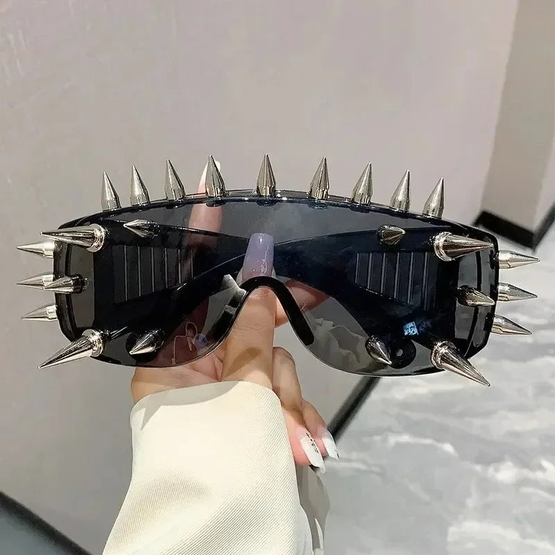 Cyberpunk Demon Rivet Spike Goggles | Punk Rock Sunglasses
