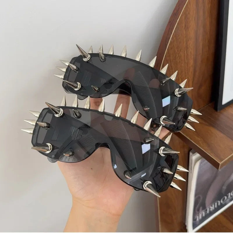 Cyberpunk Demon Rivet Spike Goggles | Punk Rock Sunglasses