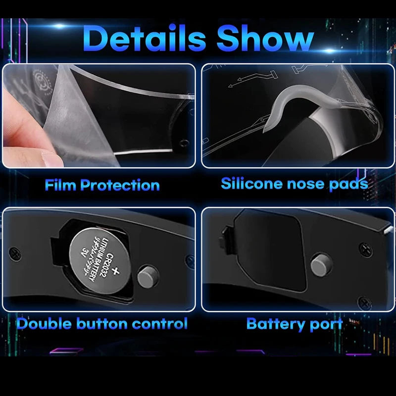 Cyberpunk LED Light-Up Glasses | Glow Rave & Party Eyewear
