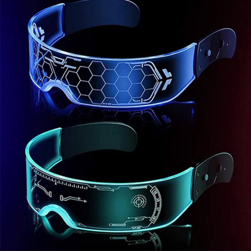 Cyberpunk LED Light-Up Glasses | Glow Rave & Party Eyewear