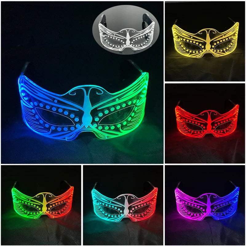 Cyberpunk LED Light-Up Glasses | Glow Rave & Party Eyewear
