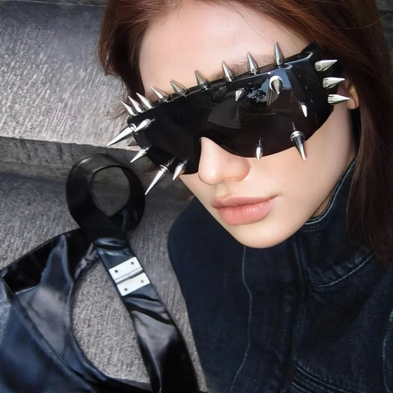 Cyberpunk Demon Rivet Spike Goggles | Punk Rock Sunglasses