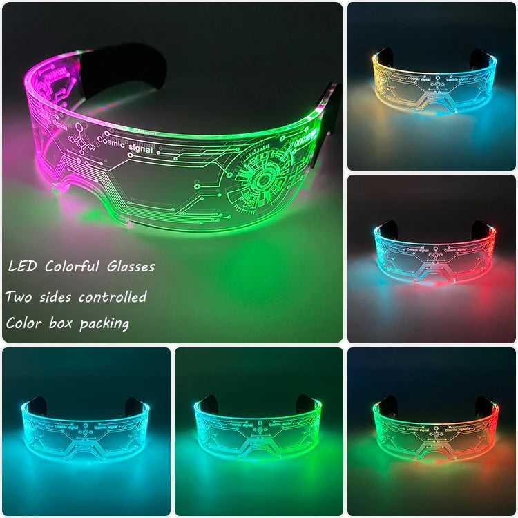 Cyberpunk LED Light-Up Glasses | Glow Rave & Party Eyewear