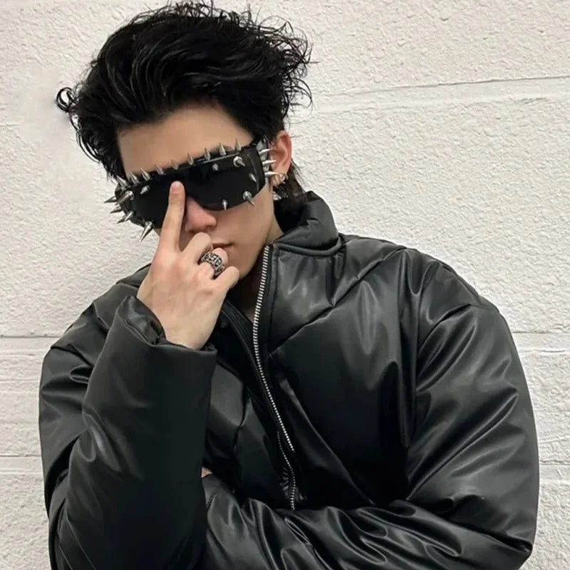 Cyberpunk Demon Rivet Spike Goggles | Punk Rock Sunglasses