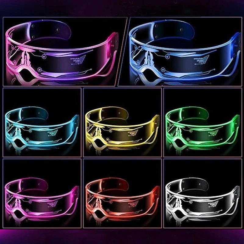 Cyberpunk LED Light-Up Glasses | Glow Rave & Party Eyewear