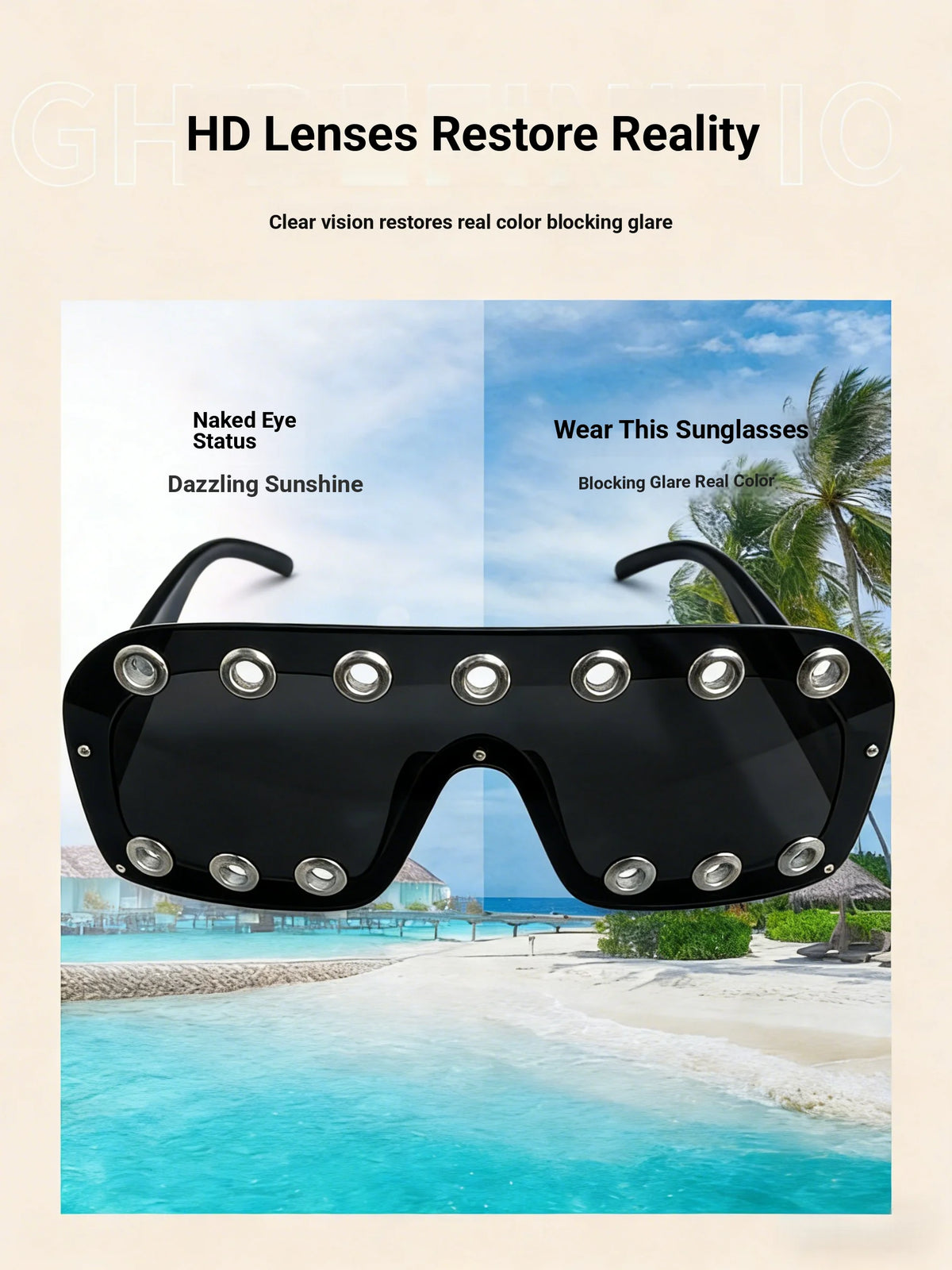 Cyberpunk Rectangle Studded Sunglasses | UV400 Party Eyewear
