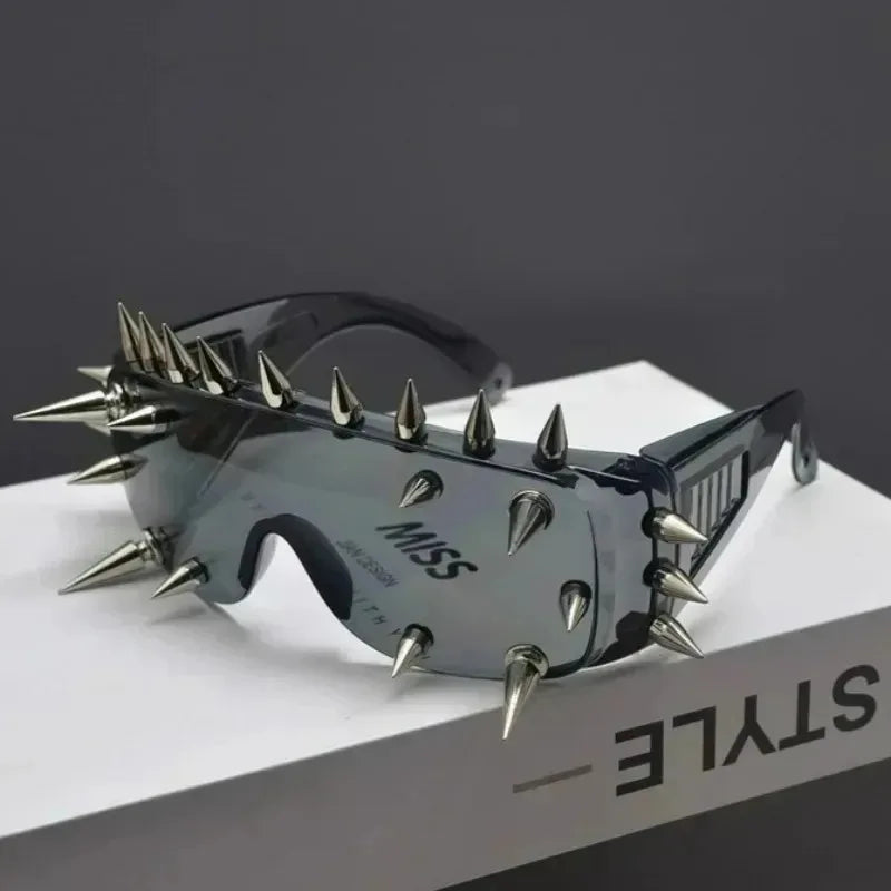 Cyberpunk Demon Rivet Spike Goggles | Punk Rock Sunglasses
