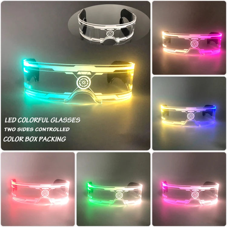 Cyberpunk LED Light-Up Glasses | Glow Rave & Party Eyewear