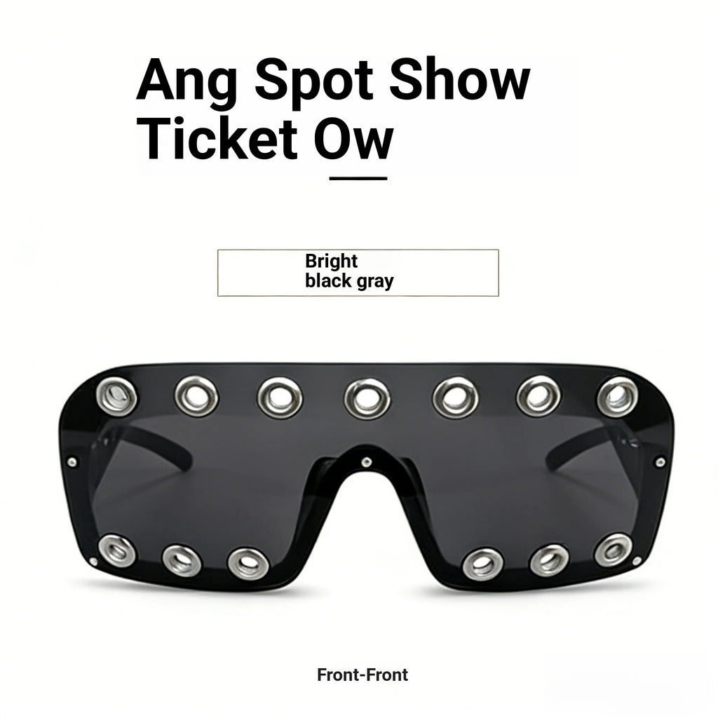 Cyberpunk Rectangle Studded Sunglasses | UV400 Party Eyewear