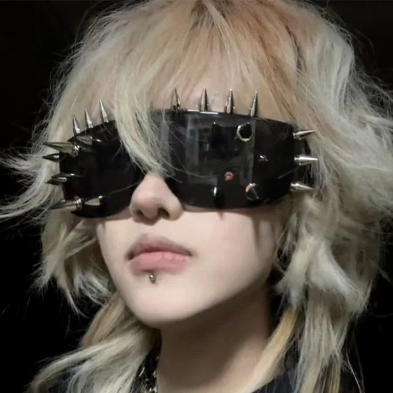 Cyberpunk Demon Rivet Spike Goggles | Punk Rock Sunglasses