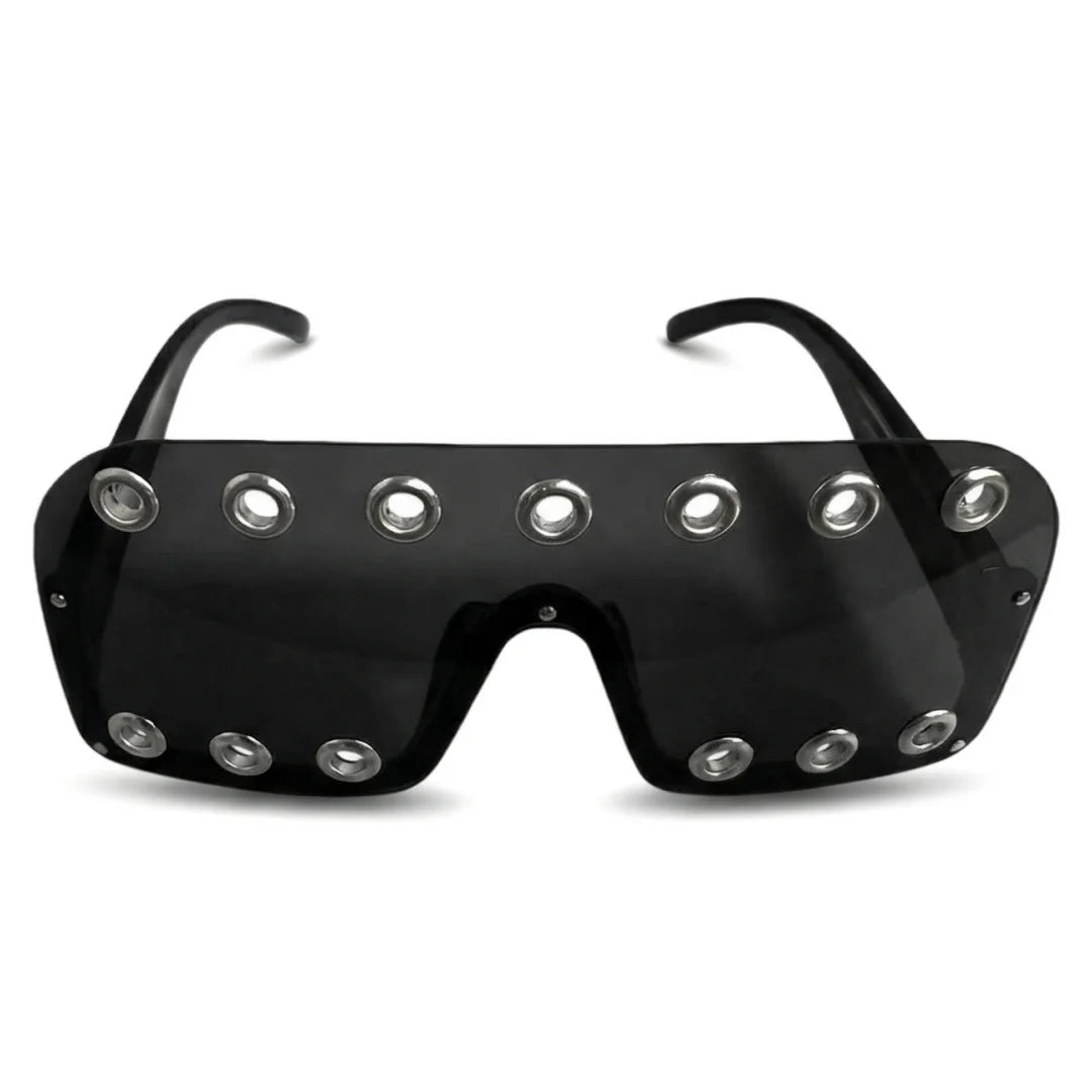 Cyberpunk Rectangle Studded Sunglasses | UV400 Party Eyewear