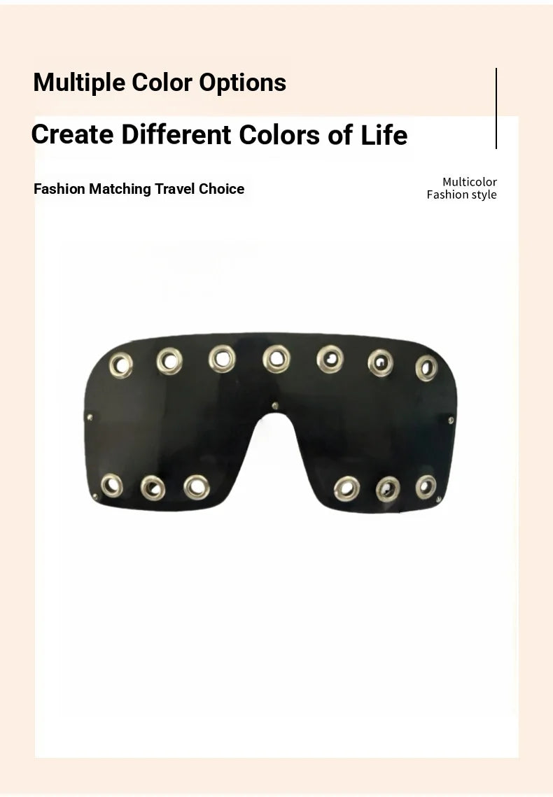 Cyberpunk Rectangle Studded Sunglasses | UV400 Party Eyewear