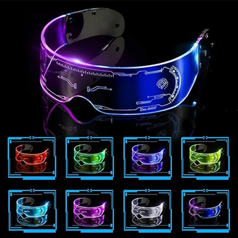 Cyberpunk LED Light-Up Glasses | Glow Rave & Party Eyewear