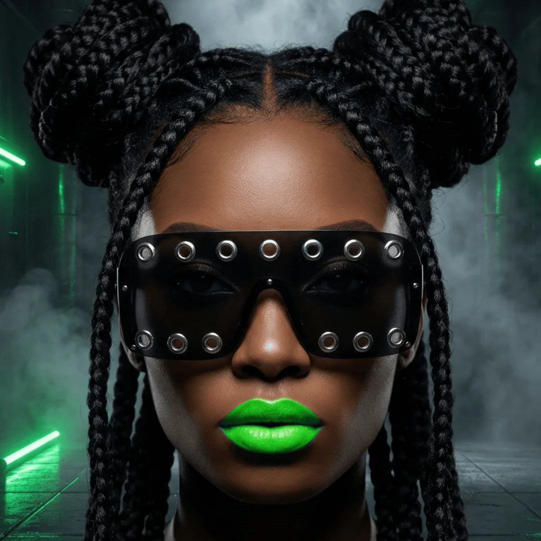Cyberpunk Rectangle Studded Sunglasses | UV400 Party Eyewear