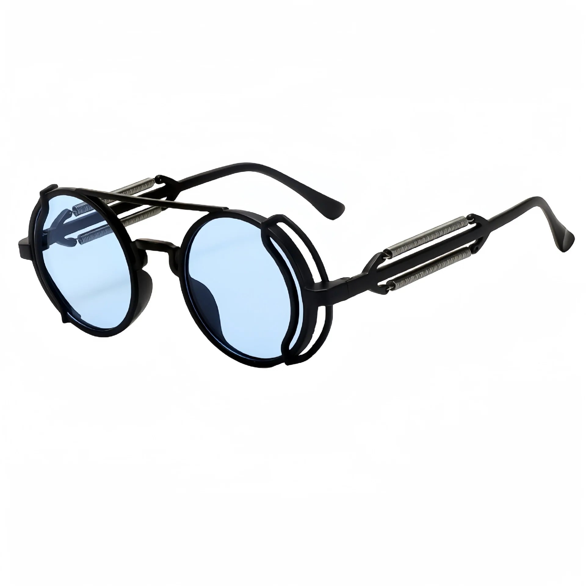 Cyberpunk Round Frame Sunglasses | Steampunk Mirror Lens