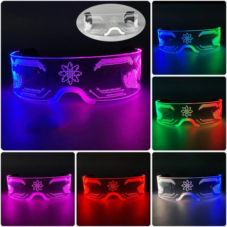 Cyberpunk LED Light-Up Glasses | Glow Rave & Party Eyewear