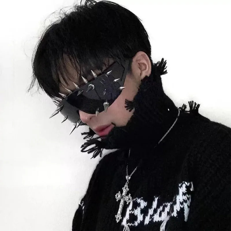 Cyberpunk Demon Rivet Spike Goggles | Punk Rock Sunglasses